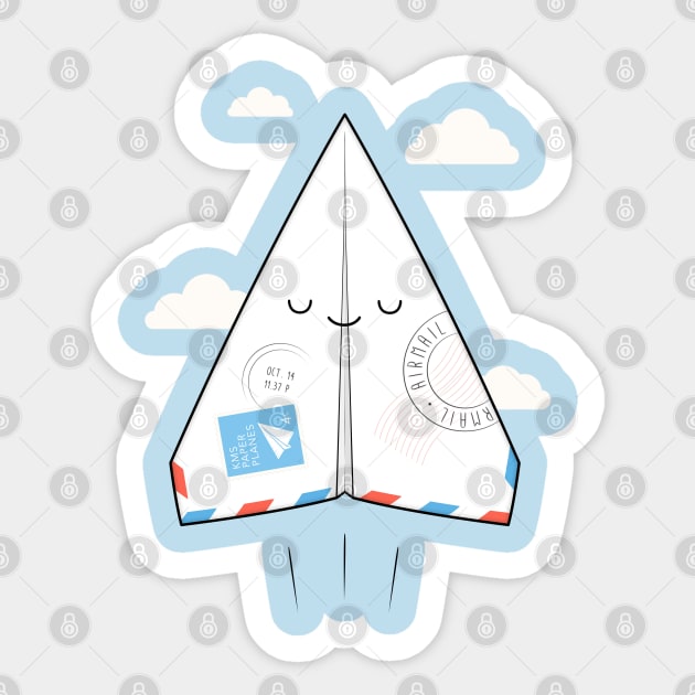 Airmail - paper plane Sticker by kimvervuurt